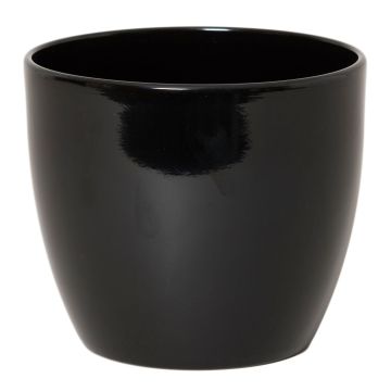 Jardinera de cerámica grande TEHERAN BASAR, negra, 29cm, Ø36cm Jardinera de cerámica grande TEHERAN BASAR, negra, 29cm, Ø36cm