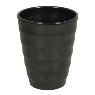 Jardinera de cerámica IZEH para orquídeas, negra, 17cm, Ø14cm Jardinera de cerámica IZEH para orquídeas, negra, 17cm, Ø14cm