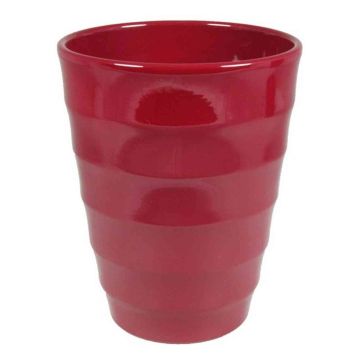 Jardinera de cerámica IZEH para orquídeas, rojo vino, 17cm, Ø14cm Jardinera de cerámica IZEH para orquídeas, rojo vino, 17cm, Ø14cm