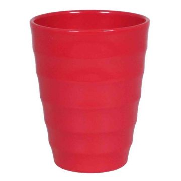 Jardinera de cerámica IZEH para orquídeas, roja, 17cm, Ø14cm Jardinera de cerámica IZEH para orquídeas, roja, 17cm, Ø14cm
