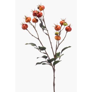 Rama de rosa silvestre artificial ARANKA con frutos, naranja, 65cm