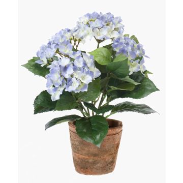 Hortensia artificial LAIDA en maceta de terracota, azul claro, 35cm