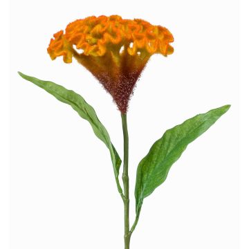 Cresta de gallo artificial ANUBIS, amarillo-naranja, 60cm, Ø13cm