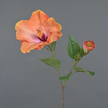 Flor de hibisco textil OAHU con flores, naranja, 65cm