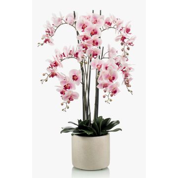 Orquídea phalaenopsis artificial CECILE, maceta de cerámica, rosa, 100cm