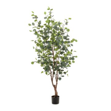 Árbol de eucalipto falso ANUHEA, tronco artificial, verde-gris, 140cm