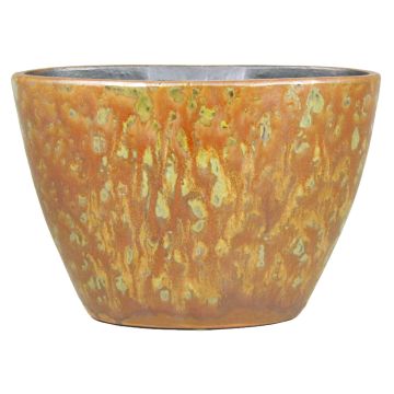 Jardinera de cerámica ovalada ELIEL, con puntos, naranja-amarillo, 32x15x22cm Jardinera de cerámica ovalada ELIEL, con puntos, naranja-amarillo, 32x15x22cm