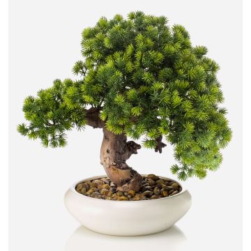 Bonsái artificial Alerce MIRSANDA en maceta para bonsáis, 35 cm
