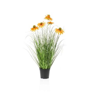 Girasol artificial SHALLA con flores, naranja, 60 cm