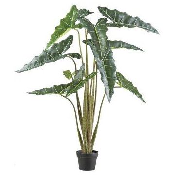 Planta artificial Alocasia Sanderiana NARLO, maceta decorativa, verde, 130 cm