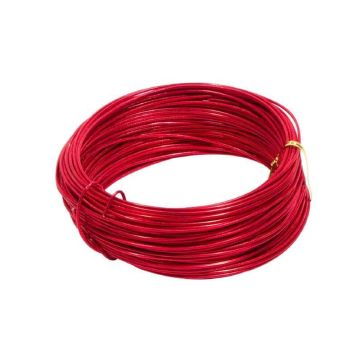 Alambre de aluminio TANEA, lacado en rojo, 30 m, Ø 2 mm