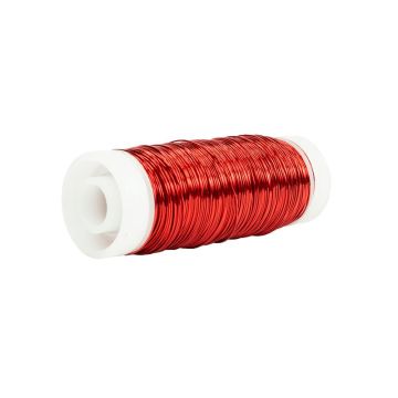 Alambre para floristería UTINA, rojo, 50 g, 60 m, Ø 0,3 mm