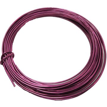 Alambre de aluminio TANEA, lacado en rosa, 12 m, Ø 2 mm