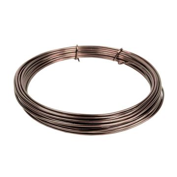 Alambre de aluminio TANEA, lacado en marrón, 12 m, Ø 2 mm