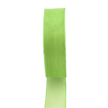 Cinta de organza OSNA, verde lima, 50 m, 10 mm