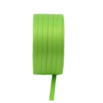 Cinta doble de satén Vipke, verde manzana, 50 m, 6 mm