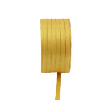 Cinta doble de raso Vipke, amarillo, 50 m, 6 mm