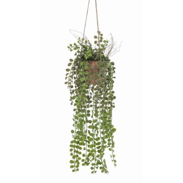 Maceta colgante artificial de higuera trepadora GREGORIOS en maceta decorativa, raíces, verde, 90 cm