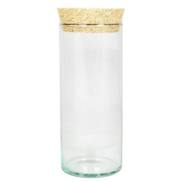 Tarro de especias con corcho SINAN, transparente, 20cm, Ø8,5cm