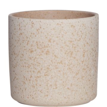 Tiesto de cerámica ARAYA, moteado, beige, 10cm, Ø10cm