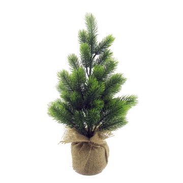 Árbol de Navidad artificial PORI, saco de yute natural, 30 cm, Ø 15 cm