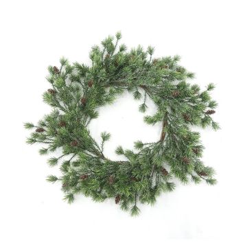 Corona de pino artificial RYOVEN con piñas, Ø55cm Corona de pino artificial RYOVEN con piñas, Ø55cm