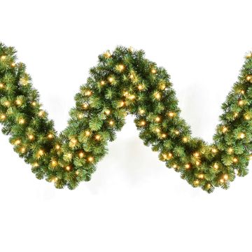 Guirnalda de abeto artificial VARKAUS, con luces LED, 275 cm, Ø 35 cm