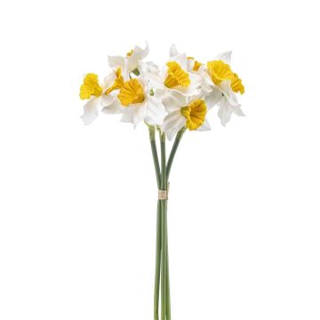 Ramo de flores artificiales Narcisos BROZIN, blanco-amarillo, 40 cm