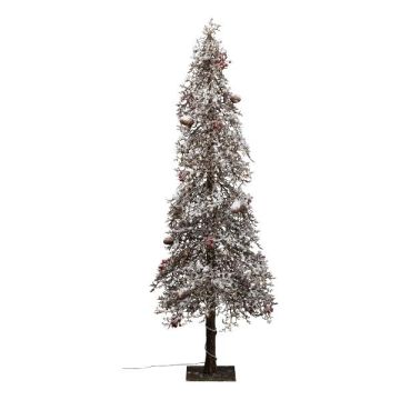 Árbol decorativo coral NASKY, nevado, con frutos, LED, 105 cm