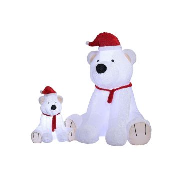 Decoración XXL de oso polar CASIMARO, hinchable, de pelu, con LED, blanco, 165x170x183cm Decoración XXL de oso polar CASIMARO, hinchable, de pelu, con LED, blanco, 165x170x183cm