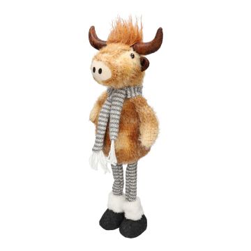 Toro de peluche decorativo STADEN, de pie, marrón-gris, 25 x 18 x 67 cm Toro de peluche decorativo STADEN, de pie, marrón-gris, 25 x 18 x 67 cm
