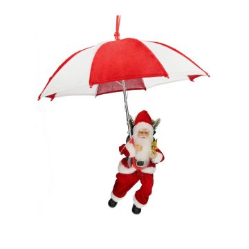 Papá Noel colgante SISSON con paraguas, LED, rojo y blanco, 77 cm, Ø 70 cm Papá Noel colgante SISSON con paraguas, LED, rojo y blanco, 77 cm, Ø 70 cm