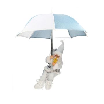 Papá Noel colgante SISSON con paraguas, LED, azul claro y blanco, 77 cm, Ø 70 cm Papá Noel colgante SISSON con paraguas, LED, azul claro y blanco, 77 cm, Ø 70 cm
