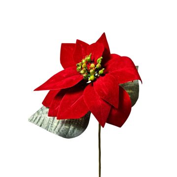 Poinsettia artificial de terciopelo LIBASSE, rojo, 45 cm