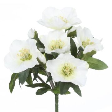 Flor de plástico rosa de Navidad TRUNDE, varilla, blanca, 25cm