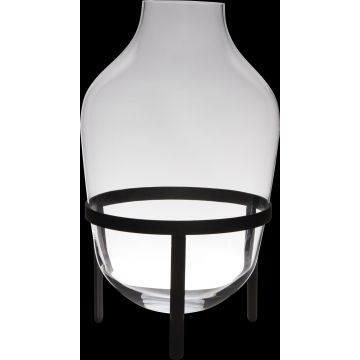 Jarrón de cristal CAMILO con pie, transparente, 50 cm, Ø 29 cm