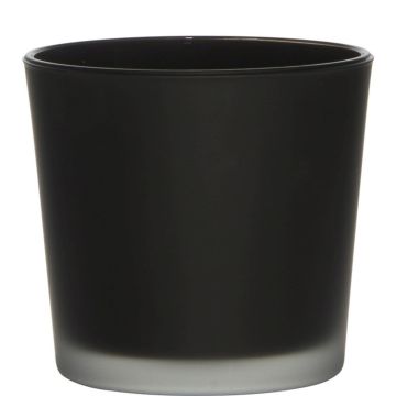 Jardinera de vidrio ALENA FROST, negro mate, 11cm, Ø11,5cm