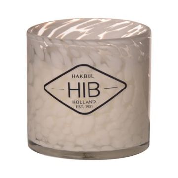 Vela de cera RENITA en portavelas, blanco-transparente, 8cm, Ø8cm Vela de cera RENITA en portavelas, blanco-transparente, 8cm, Ø8cm