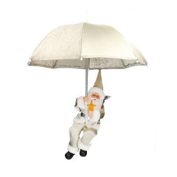 Papá Noel colgante SISSON con paraguas, LED, blanco marfil, 77 cm, Ø 70 cm Papá Noel colgante SISSON con paraguas, LED, blanco marfil, 77 cm, Ø 70 cm
