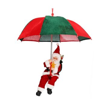 Papá Noel colgante SISSON con paraguas, LED, rojo y verde, 77 cm, Ø 70 cm Papá Noel colgante SISSON con paraguas, LED, rojo y verde, 77 cm, Ø 70 cm