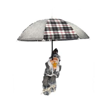 Papá Noel colgante SISSON con paraguas, LED, gris y blanco, 77 cm, Ø 70 cm Papá Noel colgante SISSON con paraguas, LED, gris y blanco, 77 cm, Ø 70 cm