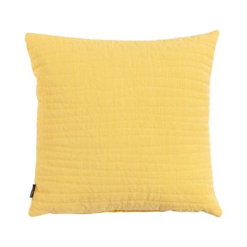 Cojín decorativo para sofá SILENA, amarillo claro, costuras decorativas, 45 x 45 cm