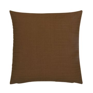 Cojín decorativo para sofá SILENA, marrón chocolate, costuras decorativas, 45 x 45 cm