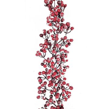 Guirnalda decorativa de bayas de nieve ZENMIR, con efecto nevado, roja, 185cm, Ø25cm Guirnalda decorativa de bayas de nieve ZENMIR, con efecto nevado, roja, 185cm, Ø25cm