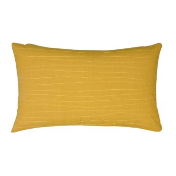 Cojín decorativo para sofá SILENA, amarillo miel, costuras decorativas, 50 x 30 cm