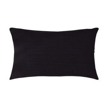 Cojín decorativo para sofá SILENA, negro, costuras decorativas, 50 x 30 cm