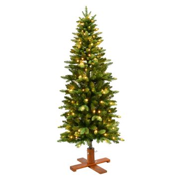 Árbol de Navidad artificial esbelto OULU SPEED, LED, 180cm, Ø70cm