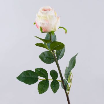 Rosa artificial SUNJIK, blanco-rosa, 75 cm