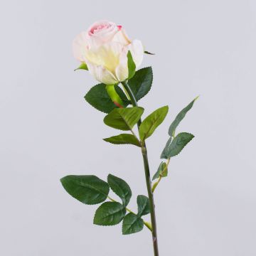 Rosa artificial SUNJIK, color rosa-crema, 75 cm