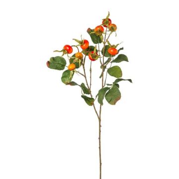 Rama artificial de rosas de patata DROVLE con escaramujos, naranja, 60 cm